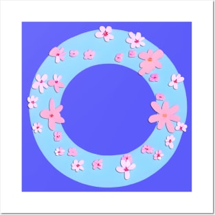 Mother's Day Pink Blossom Flower Wreath (MD23MOD002) Posters and Art